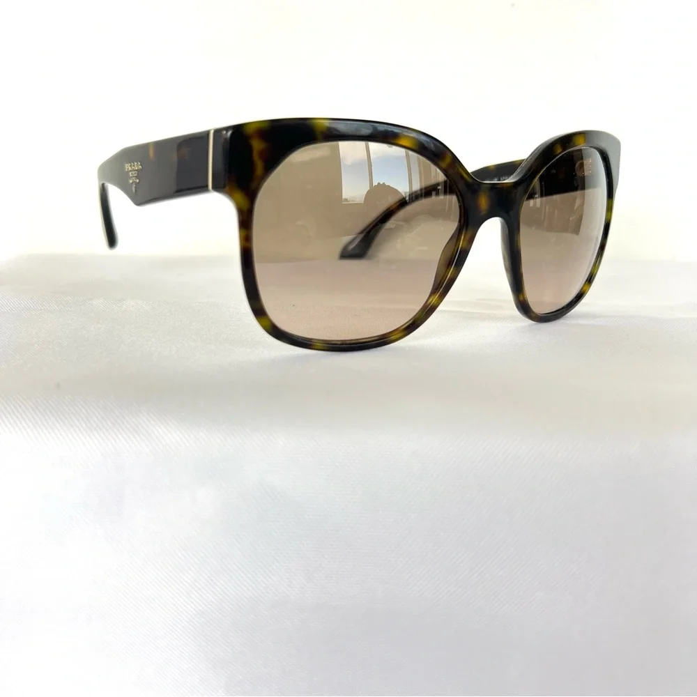 PRADA PR 10RSF-2AU3D0-57 Brown Gradient Lenses Cat Eye Havana Frame Sunglasses
